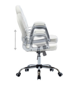 Chaise de bureau pivotante Blanc Similicuir