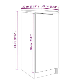 Armoire à chaussures noir 30x35x70 cm bois d'ingénierie