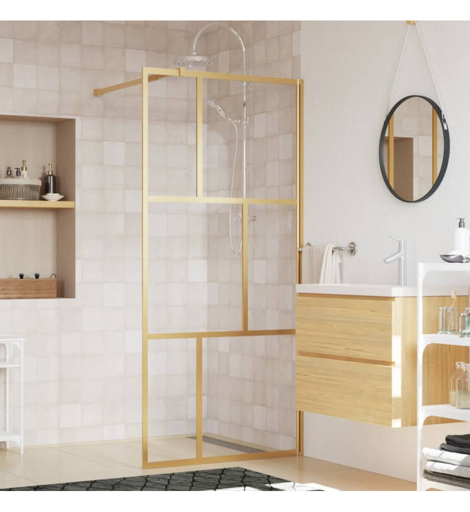 Paroi de douche avec verre ESG transparent doré 90x195 cm