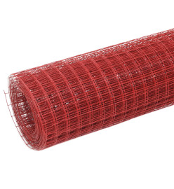 Grillage Acier avec revêtement en PVC 10x1 m Rouge