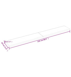Étagère murale 220x30x4 cm bois de chêne massif non traité