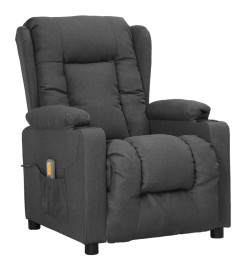 Fauteuil de massage inclinable Gris foncé Tissu