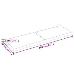 Comptoir de salle de bain marron clair 160x50x6 cm bois traité