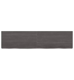 Étagère murale gris foncé 120x30x6 cm bois chêne massif traité