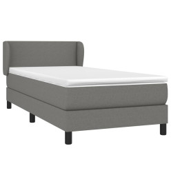 Lit à sommier tapissier avec matelas Gris foncé 80x200 cm Tissu