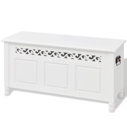 Banc de rangement en style baroque PFDM blanc