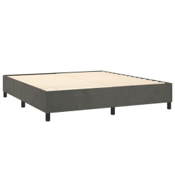 Lit à sommier tapissier et matelas Gris foncé 160x200cm Velours
