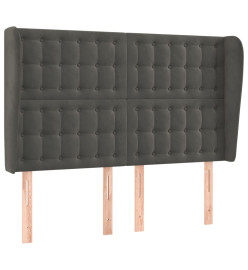 Tête de lit avec oreilles Gris foncé 147x23x118/128 cm Velours