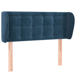 Tête de lit avec oreilles Bleu foncé 93x23x78/88 cm Velours