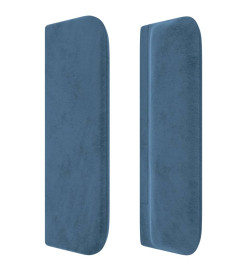 Tête de lit avec oreilles Bleu foncé 93x16x78/88 cm Velours