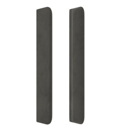 Tête de lit avec oreilles Gris foncé 147x16x118/128 cm Velours