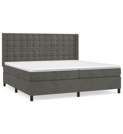 Lit à sommier tapissier et matelas Gris foncé 200x200cm Velours