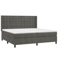 Lit à sommier tapissier et matelas Gris foncé 200x200cm Velours