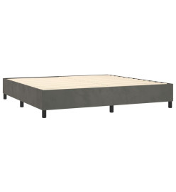 Lit à sommier tapissier et matelas Gris foncé 200x200cm Velours