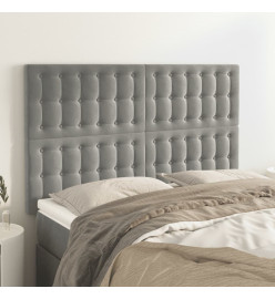 Têtes de lit 4 pcs Gris clair 72x5x78/88 cm Velours
