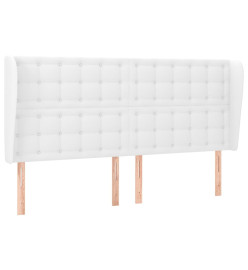 Tête de lit avec oreilles Blanc 163x23x118/128 cm Similicuir