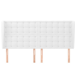 Tête de lit avec oreilles Blanc 163x23x118/128 cm Similicuir