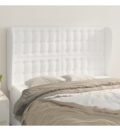 Tête de lit avec oreilles Blanc 147x23x118/128 cm Similicuir