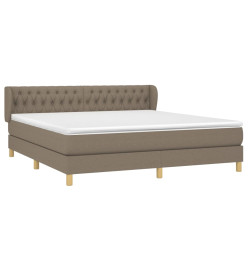 Lit à sommier tapissier avec matelas Taupe 180x200 cm Tissu