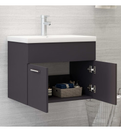 Armoire d'évier avec lavabo intégré Gris Aggloméré