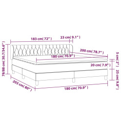 Lit à sommier tapissier avec matelas Taupe 180x200 cm Tissu