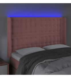Tête de lit à LED Rose 147x16x118/128 cm Velours