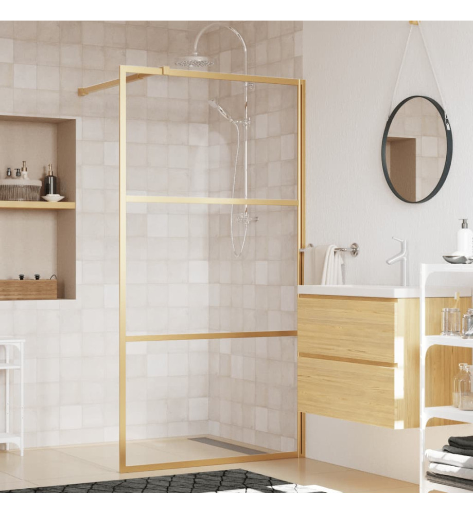 Paroi de douche avec verre ESG transparent doré 115x195 cm