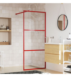 Paroi de douche avec verre ESG transparent rouge 90x195 cm