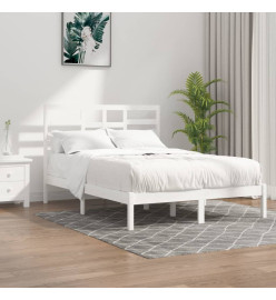Cadre de lit Blanc Bois massif 150x200 cm Très grand