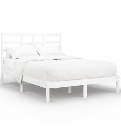 Cadre de lit Blanc Bois massif 150x200 cm Très grand