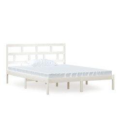 Cadre de lit Blanc Bois massif 150x200 cm Très grand