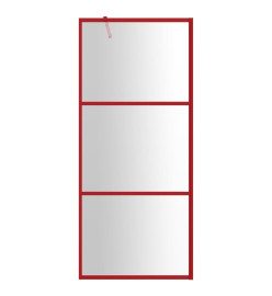 Paroi de douche avec verre ESG transparent rouge 80x195 cm