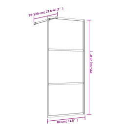 Paroi de douche avec verre ESG transparent rouge 80x195 cm