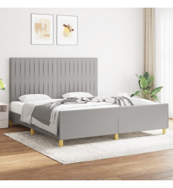 Cadre de lit avec tête de lit Gris clair 180x200 cm