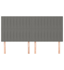 Têtes de lit 4 pcs Gris clair 90x5x78/88 cm Tissu