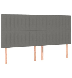 Sommier tapissier et matelas et LED Gris foncé 180x200 cm Tissu