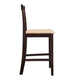 Set table et 4 chaises de bar en bois coloris marron