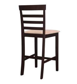 Set table et 4 chaises de bar en bois coloris marron