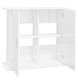 Support d'aquarium blanc brillant 81x36x73 cm bois d'ingénierie