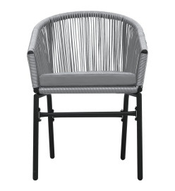 Ensemble de salle à manger de jardin 3 pcs Gris