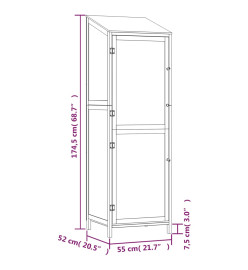 Remise de jardin Anthracite 55x52x174,5 cm Bois de sapin solide