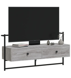 Meuble TV mural sonoma gris 100,5x30x51 cm bois d'ingénierie