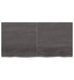 Étagère murale gris foncé 120x60x4 cm bois chêne massif traité