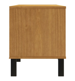 Meuble TV avec porte vitrée FLAM 158x40x50cm bois massif de pin