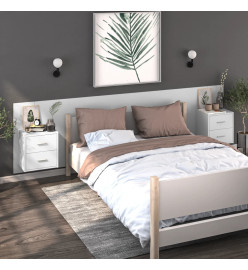 Tables de chevet murales 2 pcs Blanc