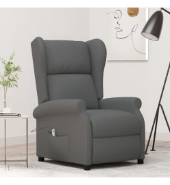 Fauteuil inclinable électrique à oreilles gris foncé tissu