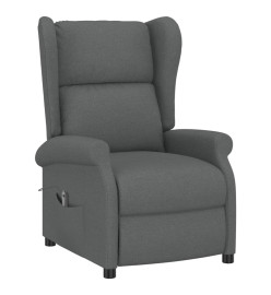 Fauteuil inclinable électrique à oreilles gris foncé tissu