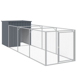 Niche pour chien avec cour anthracite 110x405x110 cm