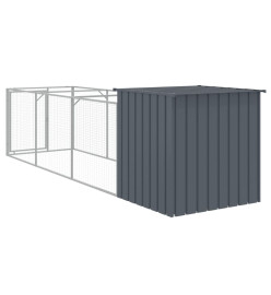 Niche pour chien avec cour anthracite 110x405x110 cm