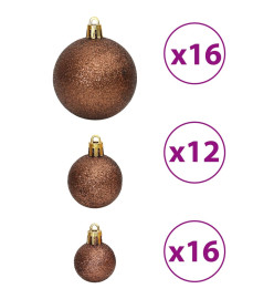 Boules de Noël 100 pcs marron 3 / 4 / 6 cm